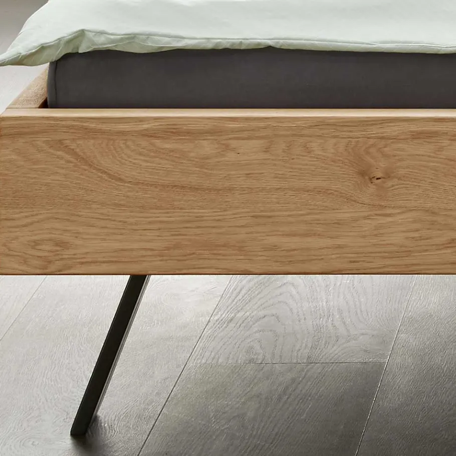 Best Wohnen Loft Bett aus Wildeiche mit Polsterkopfteil - Yunves