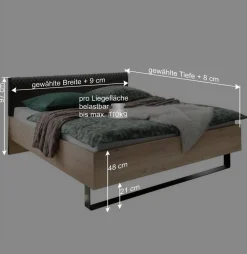Best Wohnen Loft Design Ehebett mit Bügelgestell - Licruva