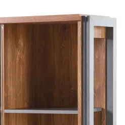 Clearance Wohnen Loft Design Highboard im Eiche dunkel Dekor und Schwarz - Rompira