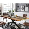 Clearance Wohnen Loft Design Tisch aus mehrfarbigen Recyclingholz - Leviza