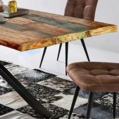 Clearance Wohnen Loft Design Tisch aus mehrfarbigen Recyclingholz - Leviza