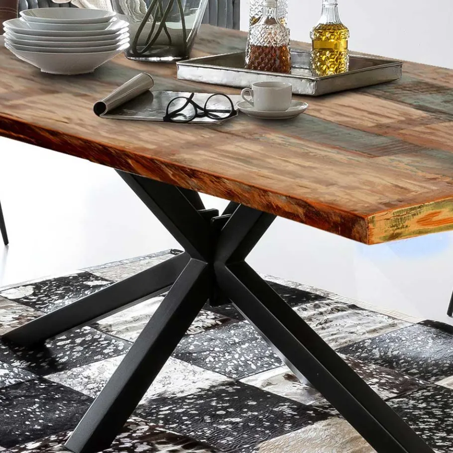 Clearance Wohnen Loft Design Tisch aus mehrfarbigen Recyclingholz - Leviza