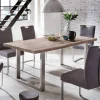 Online Wohnen Loft Designtisch Deluiga mit Edelstahl Gestell
