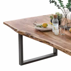 New Wohnen Loft Esstisch Viamare mit Baumkante Akazie massiv