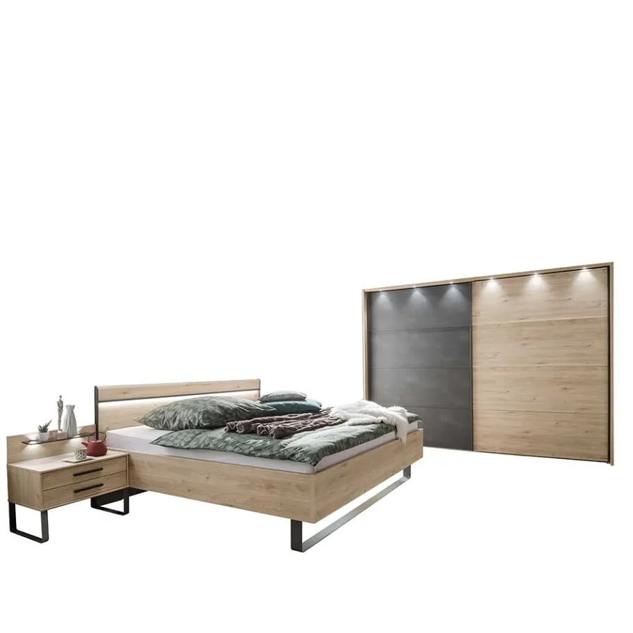 Wohnen Loft Style Schlafzimmer komplett - Licruva (vierteilig)