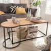 Sale Wohnen Loft Wohnzimmertisch mit Beistelltisch - Larros (zweiteilig)