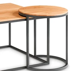Sale Wohnen Loft Wohnzimmertisch mit Beistelltisch - Larros (zweiteilig)