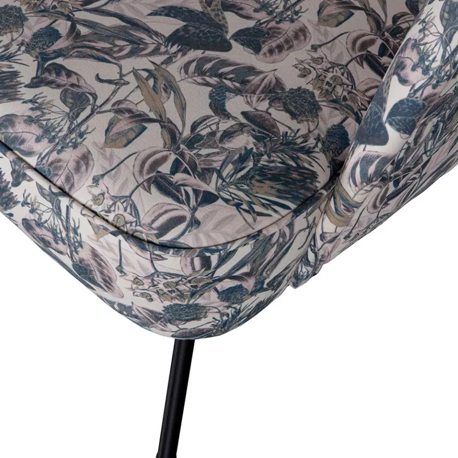Best Wohnen Lounge Sessel aus Samt mit floralem Dessin - Rosco