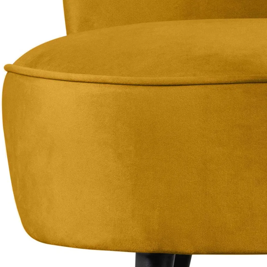 Best Wohnen Lounge Sessel in Ocker Gelb Samt - Srimanko