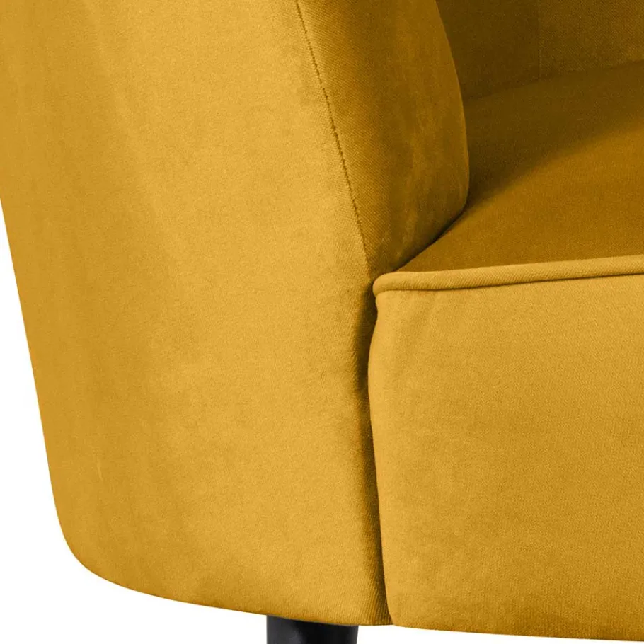 Best Wohnen Lounge Sessel in Ocker Gelb Samt - Srimanko