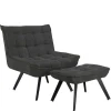 Best Wohnen Lounge Sessel mit Hocker in Anthrazit - Mook (zweiteilig)