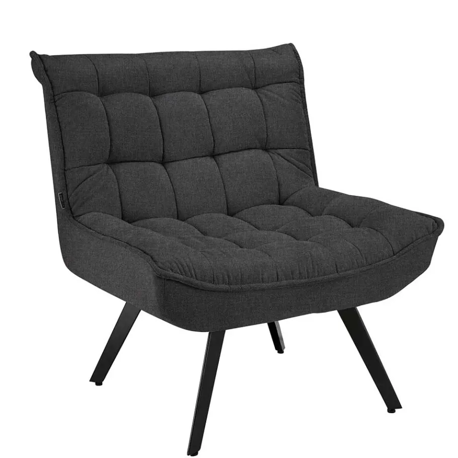 Best Wohnen Lounge Sessel mit Hocker in Anthrazit - Mook (zweiteilig)