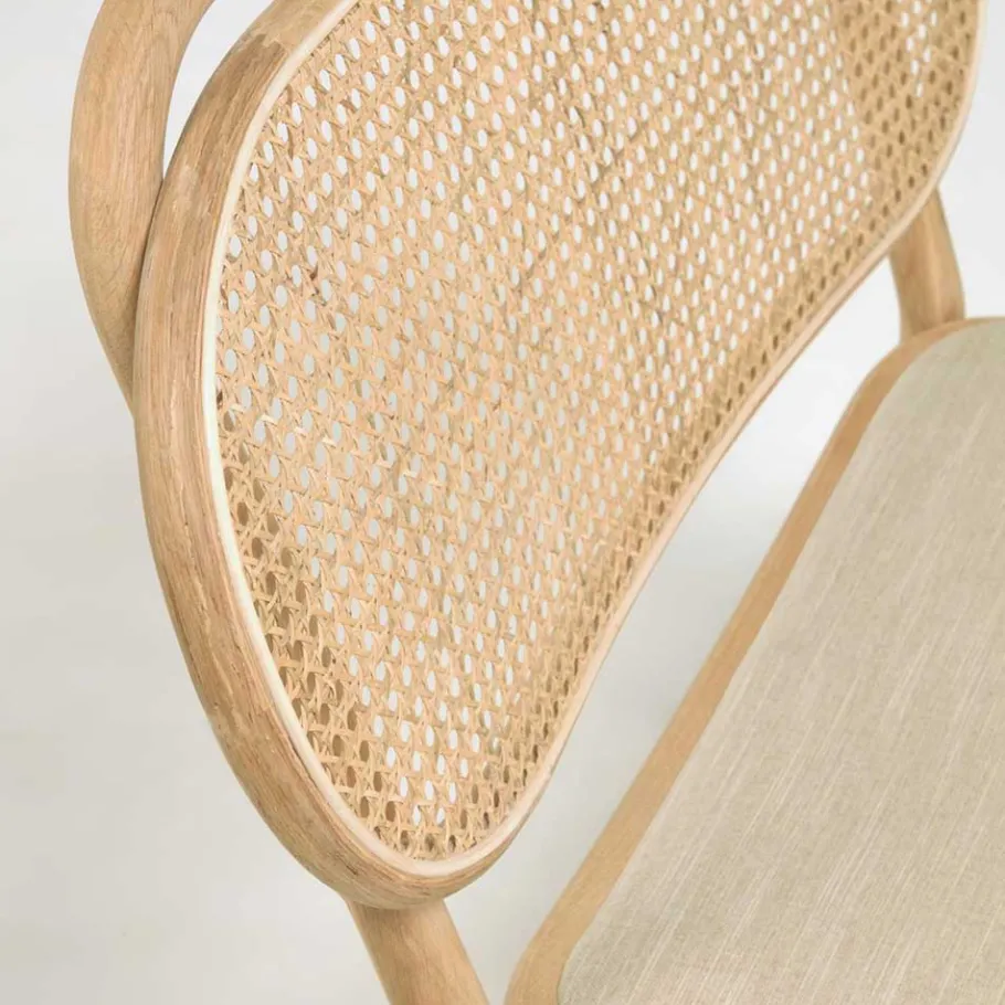 Online Wohnen Lounge Stuhl mit Wiener Geflecht & Stoffsitz - Ensemble