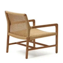 Clearance Wohnen Loungesessel aus Geflecht und Teakholz - Comrinaca