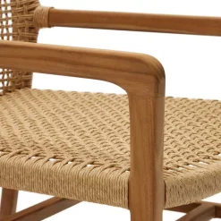 Clearance Wohnen Loungesessel aus Geflecht und Teakholz - Comrinaca