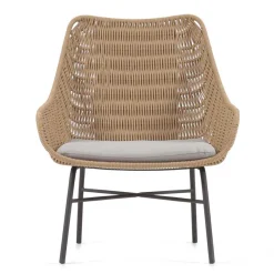 Wohnen Loungestuhl aus Kordelgeflecht in Beige - Abecra (2er Set)