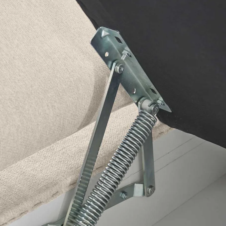 New Wohnen L-Sofa mit Schlaffunktion in Creme & Buche - Baonga