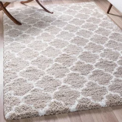 Discount Wohnen Läufer Teppich mit Kachelmuster und hohem Flor - Mocorapo