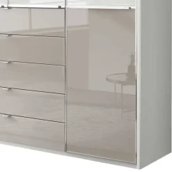 Clearance Wohnen 1,98m Kombi-Kleiderschrank mit Glasfront - Pascan