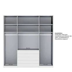 Clearance Wohnen 1,98m Kombi-Kleiderschrank mit Glasfront - Pascan