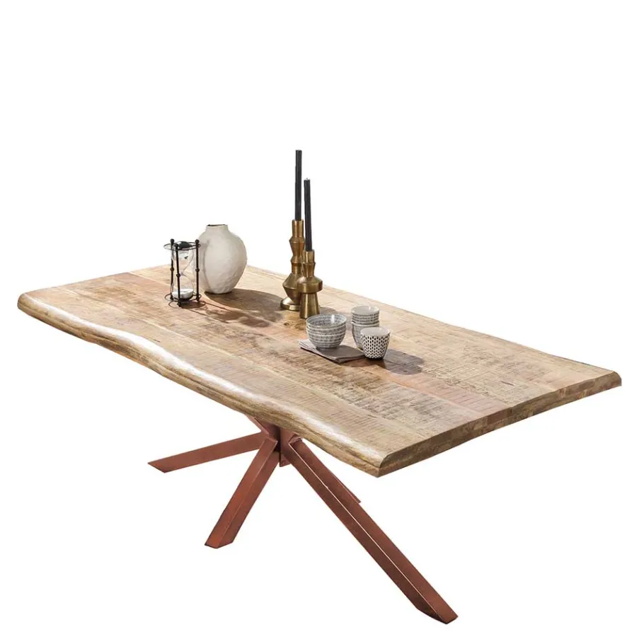 Outlet Wohnen Mangoholz Baumkante-Esstisch modern - Ejola