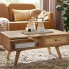 Sale Wohnen Mangoholz Couchtisch mit Fach & Schublade - Kanados