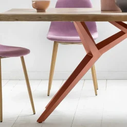 Discount Wohnen Mangoholz Essenstisch mit Eisengestell - Cemza