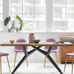 Discount Wohnen Mangoholz Esstisch mit Designgestell - Saluvera