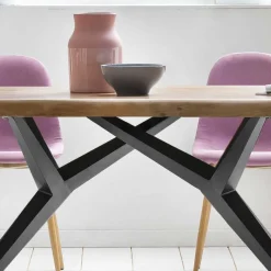Discount Wohnen Mangoholz Esstisch mit Designgestell - Saluvera