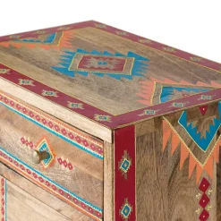 Hot Wohnen Mangoholz Kommode mit Ethno Ornamenten - Linall