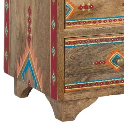 Hot Wohnen Mangoholz Kommode mit Ethno Ornamenten - Linall