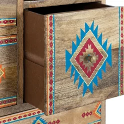 Hot Wohnen Mangoholz Kommode mit Ethno Ornamenten - Linall