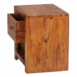 New Wohnen Markanter Nachttisch Hoslo aus Holz massiv