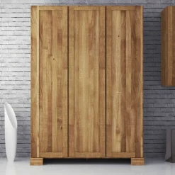Best Wohnen Massiv Kleiderschrank Vaskov aus Wildeiche geölt