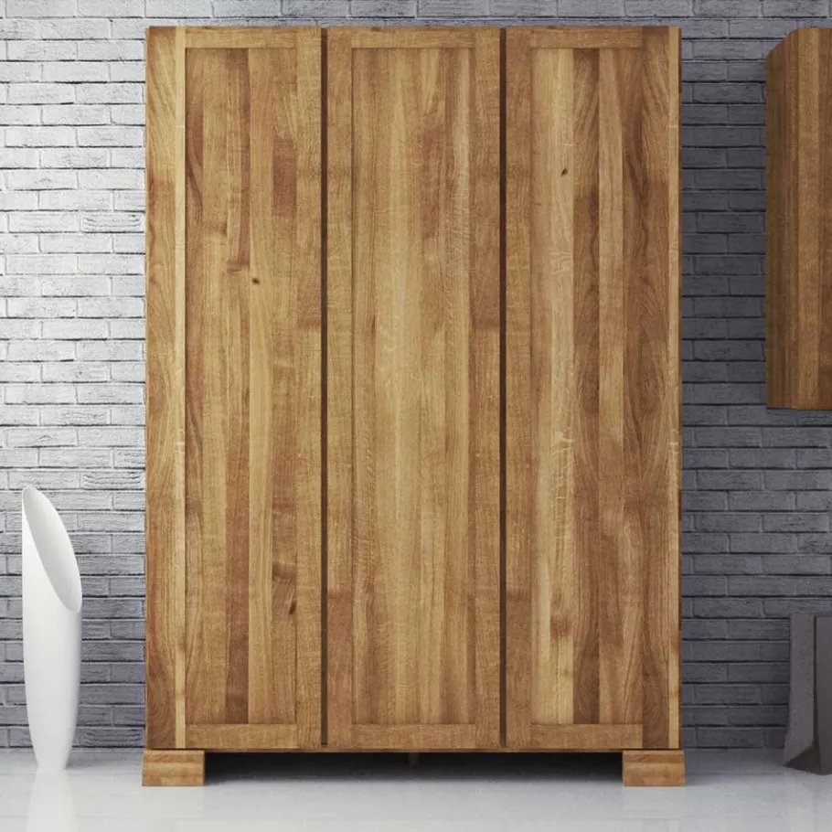 Best Wohnen Massiv Kleiderschrank Vaskov aus Wildeiche geölt