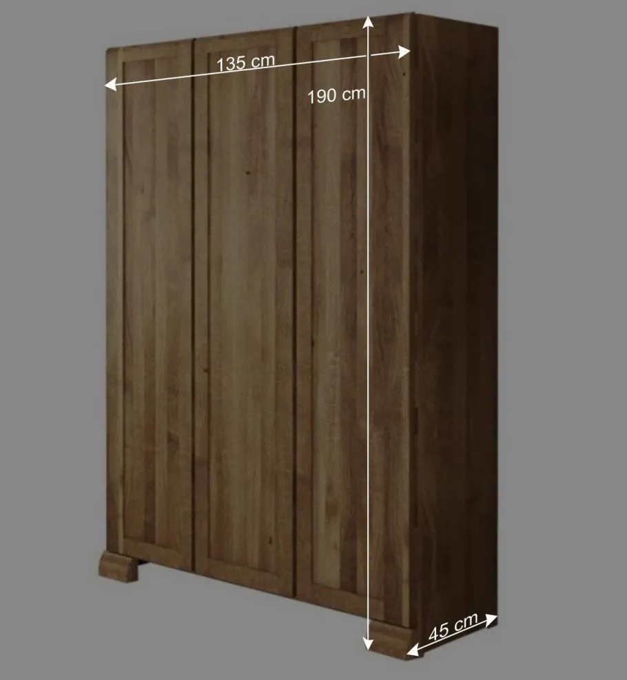 Best Wohnen Massiv Kleiderschrank Vaskov aus Wildeiche geölt