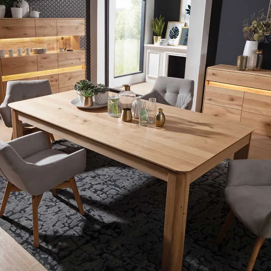 Discount Wohnen Massiver Wildeiche Holztisch fürs Esszimmer - Acmida