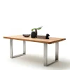 Discount Wohnen Massiver Wildeiche Loft Tisch mit Kopfauszug - Cayro