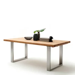 Discount Wohnen Massiver Wildeiche Loft Tisch mit Kopfauszug - Cayro