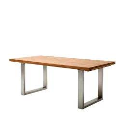 Discount Wohnen Massiver Wildeiche Loft Tisch mit Kopfauszug - Cayro