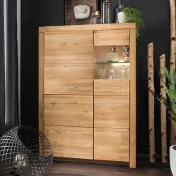 New Wohnen Massives Highboard mit vier Türen - Loitons