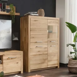 New Wohnen Massives Highboard mit vier Türen - Loitons