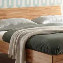 Outlet Wohnen Massives Kernbuche Bett mit Kopfteil - Sotrigo