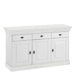 Outlet Wohnen Massives Kiefer Sideboard Satumare in Weiß
