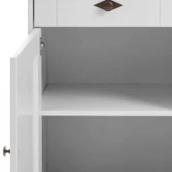 Outlet Wohnen Massives Kiefer Sideboard Satumare in Weiß