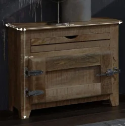 Discount Wohnen Massivholz Badmöbel aus Mango - Suennas (fünfteilig)
