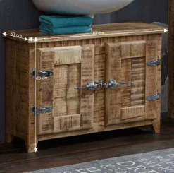 Discount Wohnen Massivholz Badmöbel aus Mango - Suennas (fünfteilig)