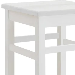 Outlet Wohnen Massivholz Barhocker in Weiß lackiert - Zanaris