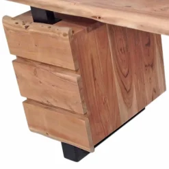 Discount Wohnen Massivholz Baumkanten Schreibtisch 147x80 - Necrus