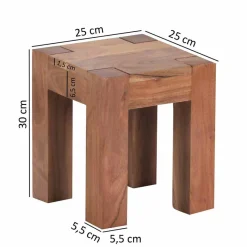 Clearance Wohnen Massivholz Beistelltische Vislan im Set (dreiteilig)